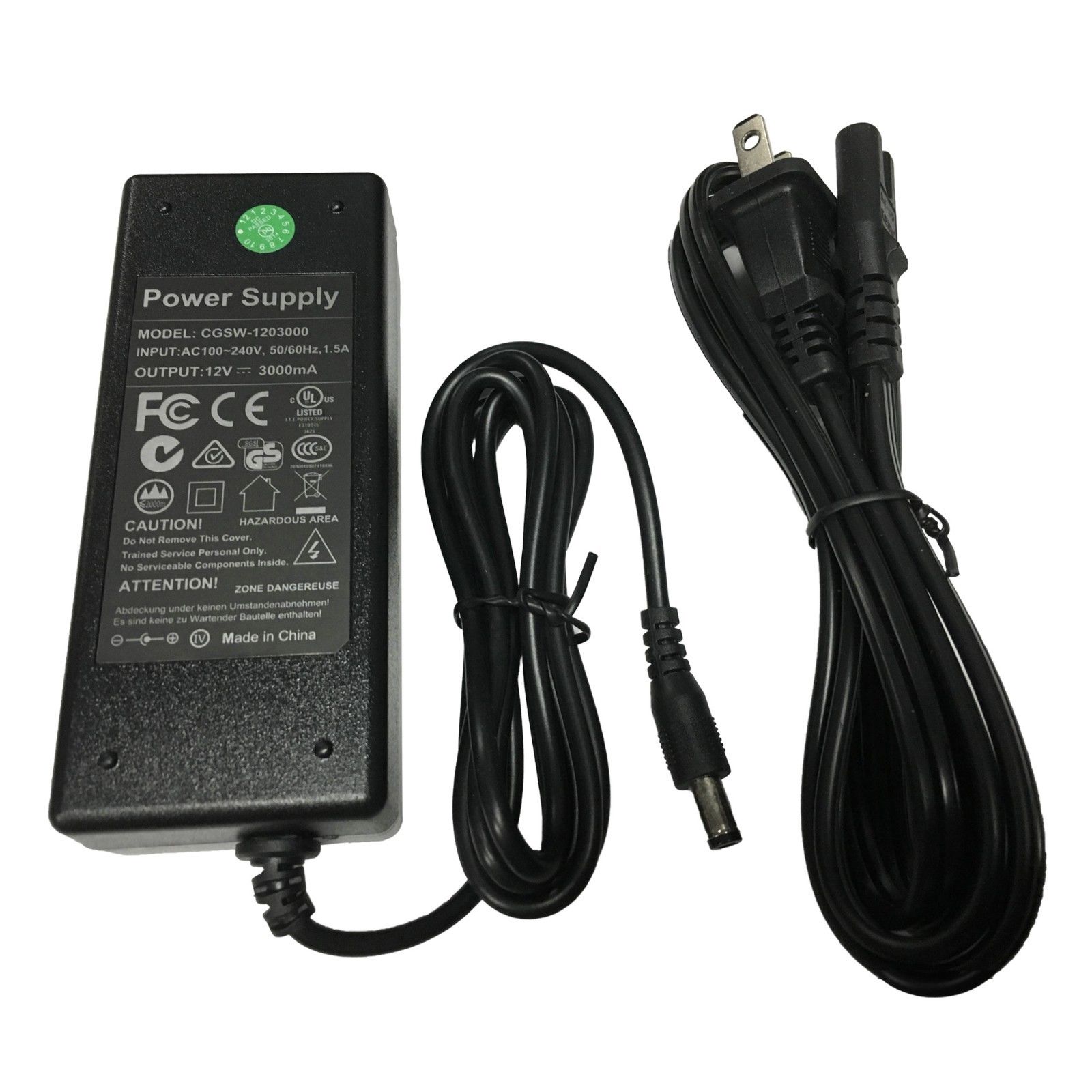 AC Adapter Model CGSW-1203000 12V 3A [3000mAh] Power Supply Cord Charger PSU